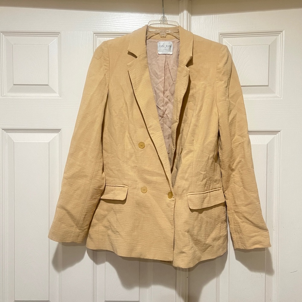 FORTE FORTE single breasted yellow blazer quite luxury old money smart sz M